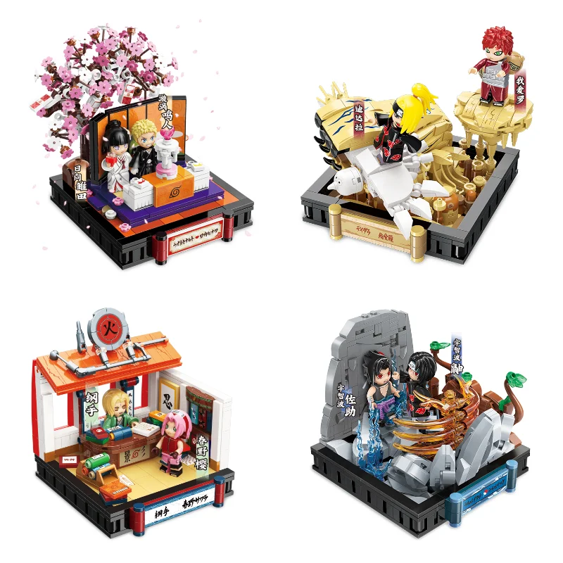 

Новые Строительные блоки Narutos Shippuden Uzumaki Uchiha Brothers War, строительные блоки для сцены, детские образовательные фигурки, рождественские игрушки