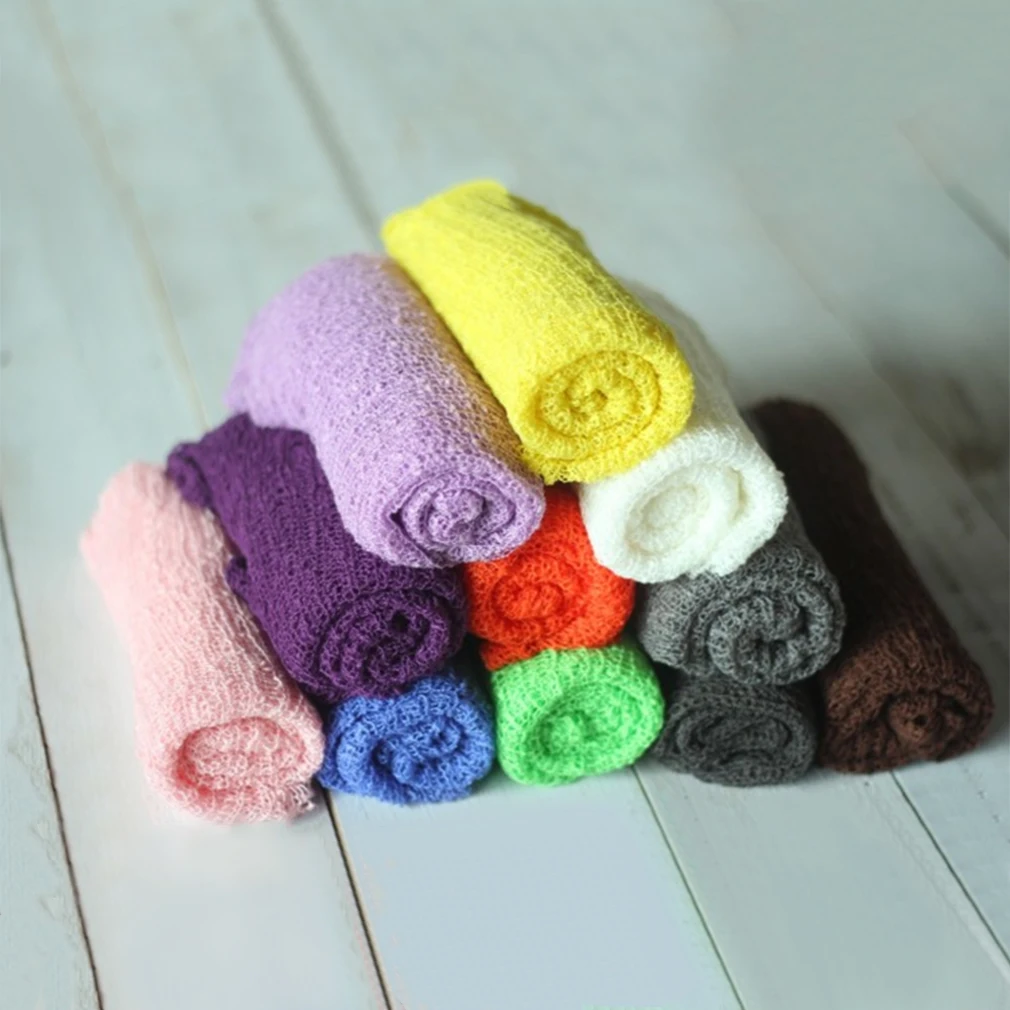 Baby Photography Props Blanket Rayon Wraps Stretch Knit Wrap Newborn Photo Hammock Swaddling Padding Nubble 40*150cm | Мать и ребенок