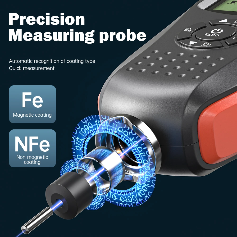 Толщиномер VDIAGTOOL VC200 для автомобилей прибор измерения толщины покрытия Fe/nFe