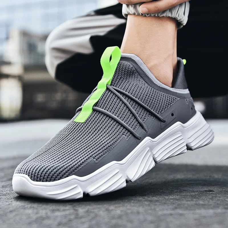 

Кроссовки размера плюс мужские сетчатые, светильник, спортивная обувь для взрослых, повседневный стиль, 46