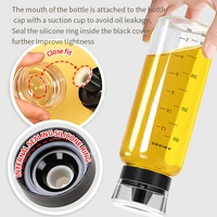 aminno liquid olive oil glass bottle measure for cooking food grade silicone oiler double sealing rubber ring for healthy diet