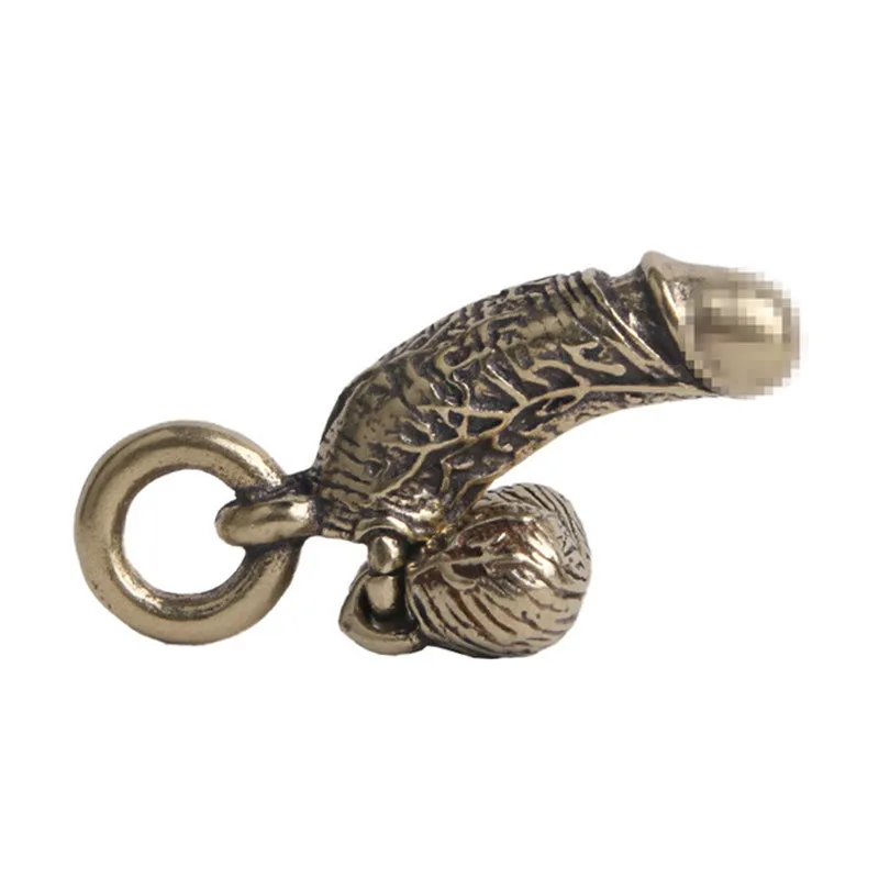 Латунный мужской кулон в виде пениса брелок подвеска забавная креативная