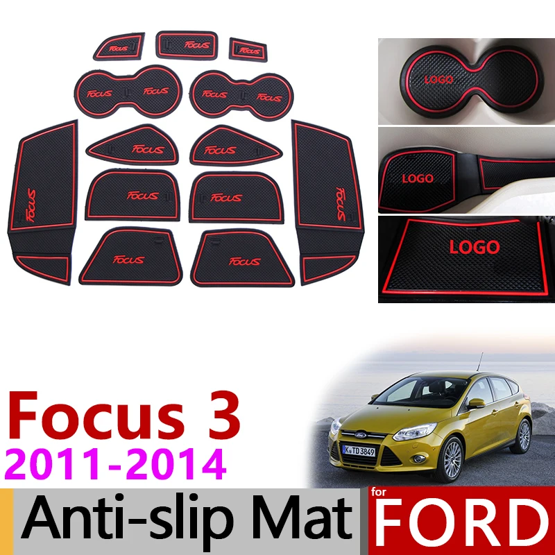 Противоскользящий резиновый коврик для подстаканников Ford Focus 3 MK3 2011 2012 2013 2014 pre