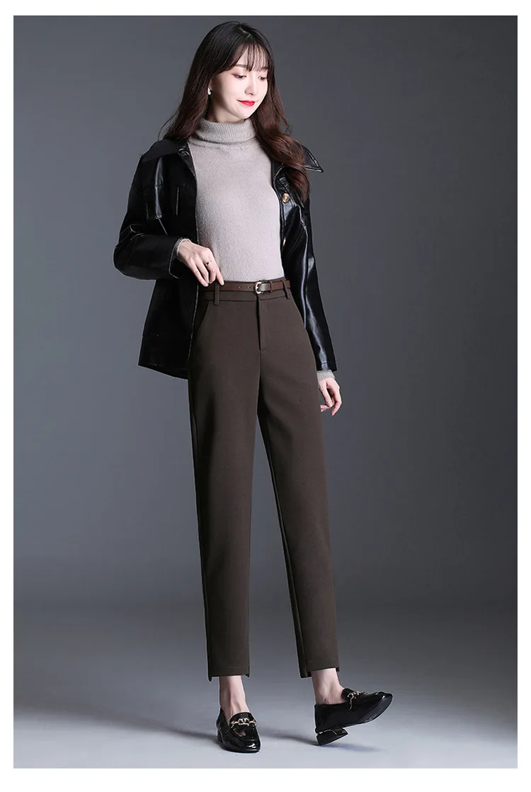 

Spring Autumn Women Fashion High Waist Plus Size Suit Pencil Pants Slim Casual Office Lady Elegant Chic Formal Work Trouser 1731