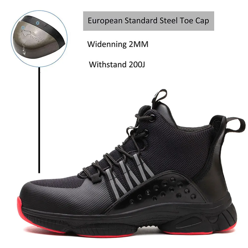 SUADEX New Steel Toe Boots for Men Work Safety Shoes Lightweight Industrial Construction Anti-Slip Tennis Sneakers 40-47 | Обувь