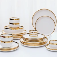 2468 person use tableware set dishes ceramic plates and bowls set white dinnerware set plates set for restaurant party