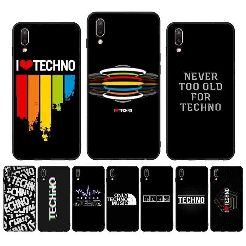 

Techno Music Phone Case Case For Oppo Reno Realme C3 6Pro Cover For vivo Y91C Y17 Y19