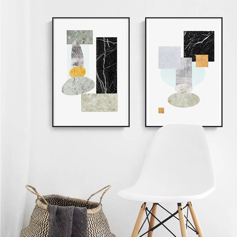 Скандинавские геометрические картины на холсте Звездный абстрактный плакат с