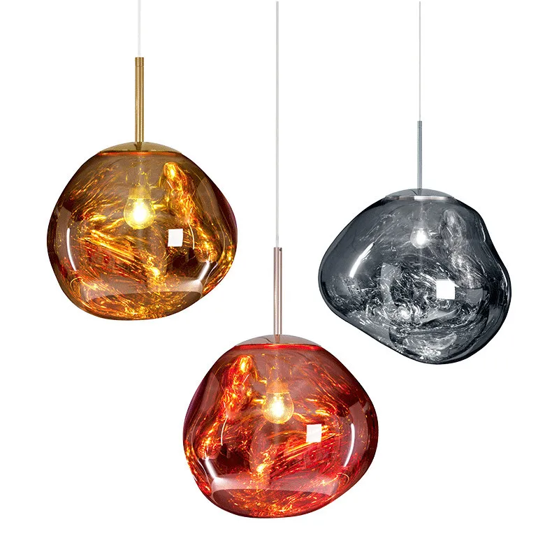 

Postmodern Bar LED Pendant Lights DIXON Melt Lava Color Glass Suspension Luminaire Lighting Kitchen Hanging Lamp Modern Decor