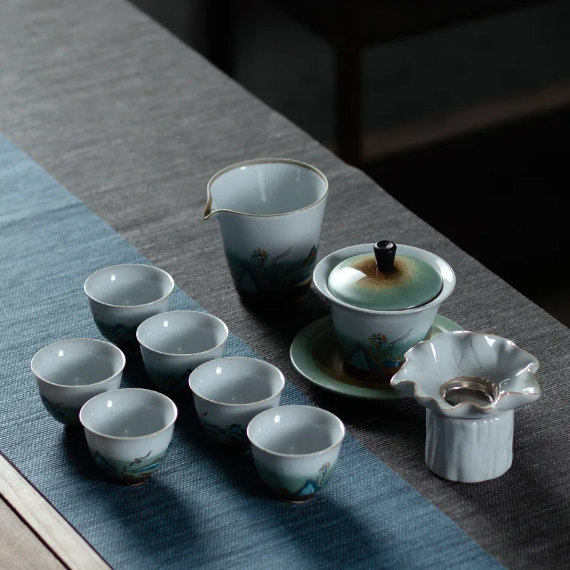 Чашка чайный набор в японском стиле печи свечение ретро-стиле фарфоровый