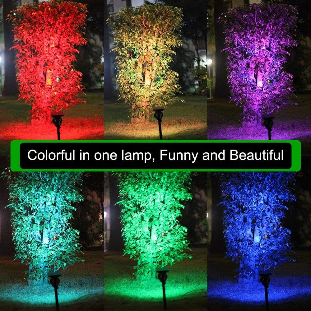

Solar Garden Lights Outdoor 9 LEDs Multi Color Wall Landscape Spotlights Waterproof Solar Path Lawn Lights for Garden Patio Yard