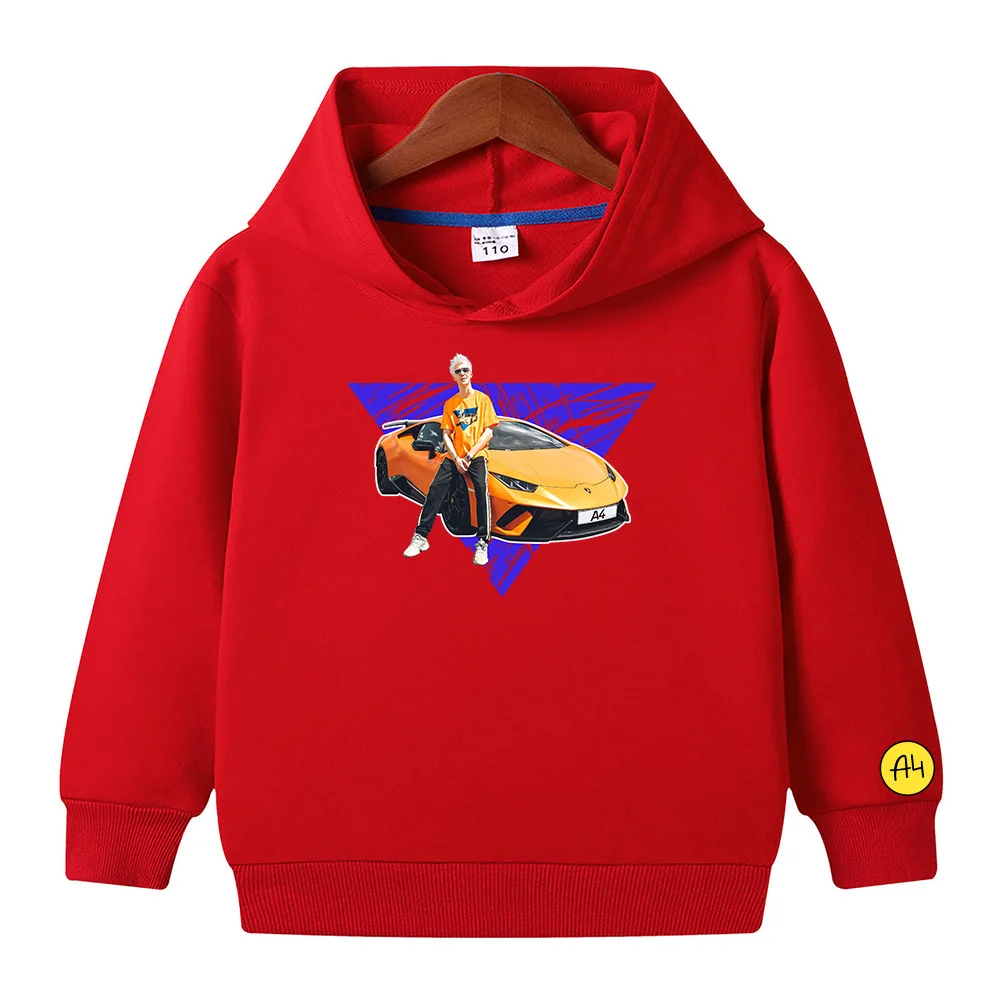 Merch A4 Lamba Print Children Hoodie 2021 Summer Thin Quality Boy Girl Baby Hooded Sweatshirts Casual Kids Clothing Sportswear