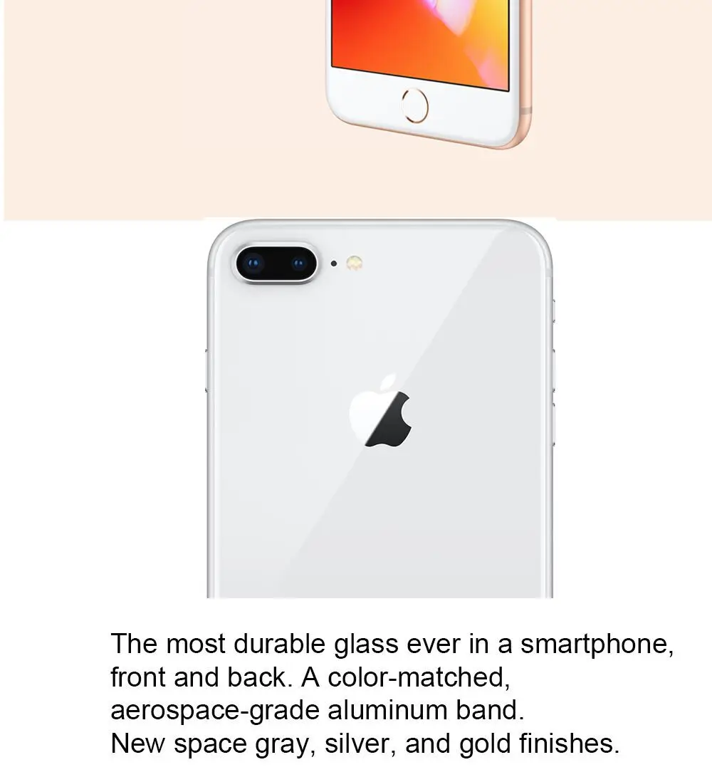 Разблокированный мобильный телефон Apple iPhone 8 Plus, 64/256 Гб ПЗУ, 5,5 дюйма, 12MP камера, отпечаток пальца, шестиядерный iOS 4G LTE смартфон