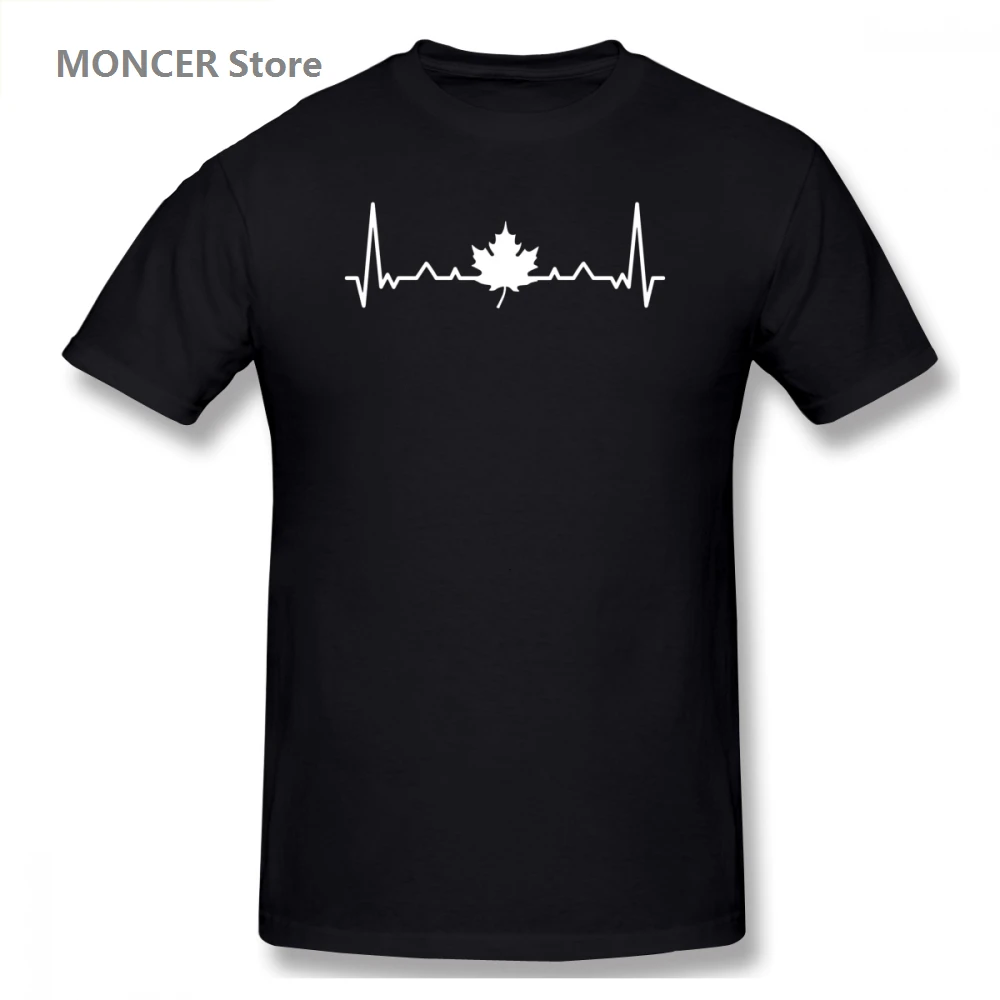 

Heartbeat Maple Leaf Canada Heartbeat Men's Basic Short Sleeve T-Shirt Creative R183 Tshirt