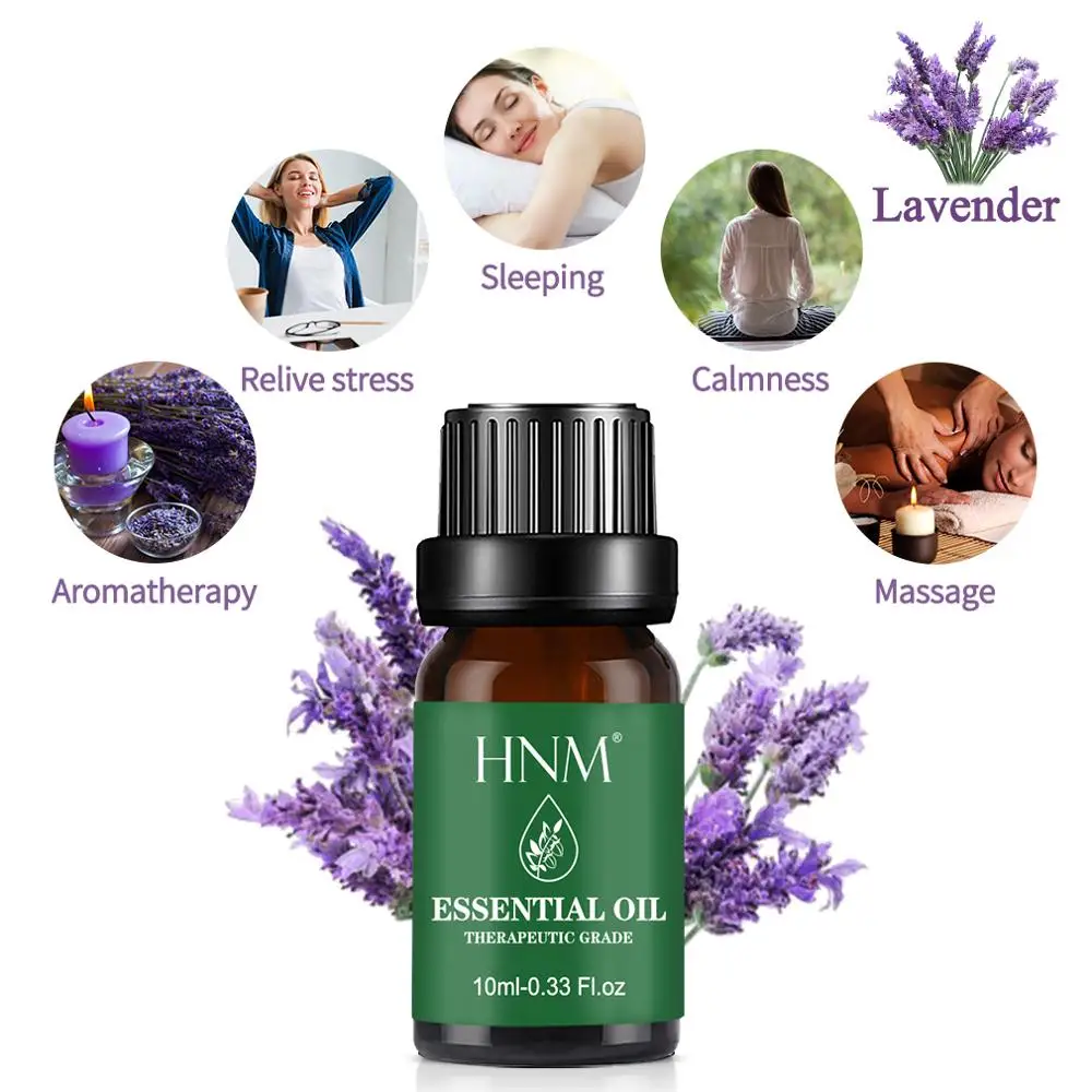 HNM 10ML Pure Essential Oil Massage Humidifier Tea Tree Orange Rose Peppermint Eucalyptus Lemongrass Lavender Ginger Aroma | Красота и