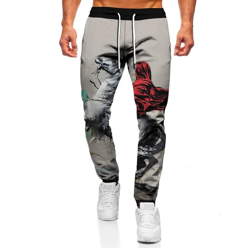 

3D Printing Graffiti Oil Painting Casual Fashion Men's Casual Pants Loose Hip Hop Pants Jogging Harajuku Street Sports Pants