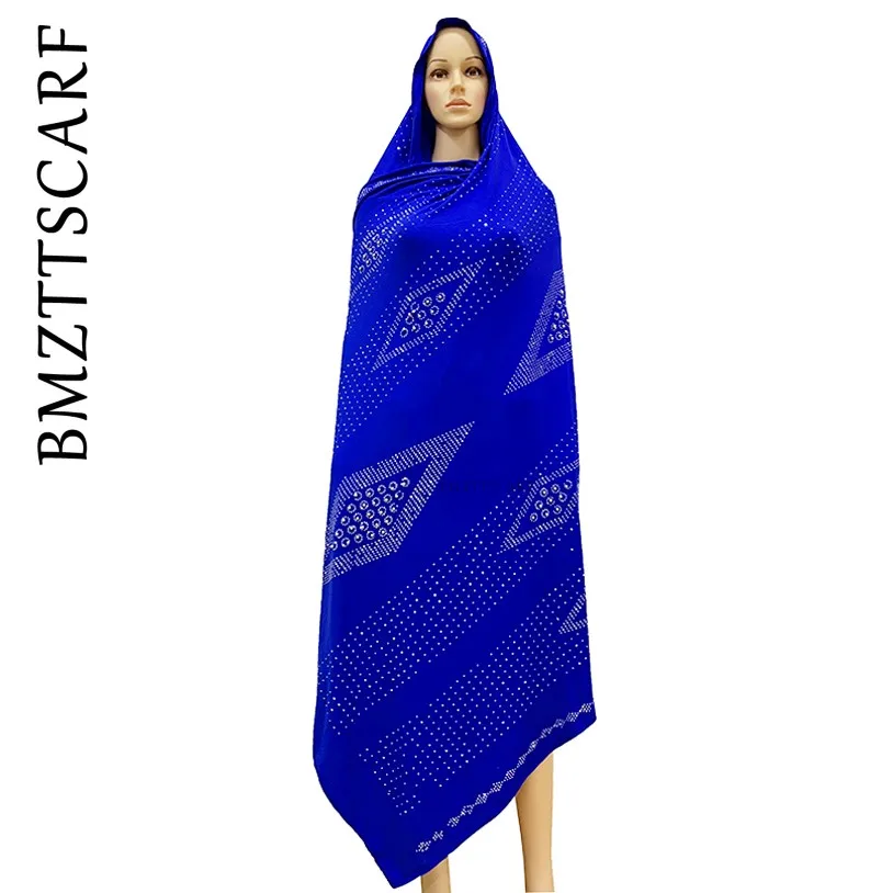 

Latest african Soft Cotton Lace scarf Muslim Women African Scarf with stones ,beads,Nice lace scarf for shawls wraps BM988