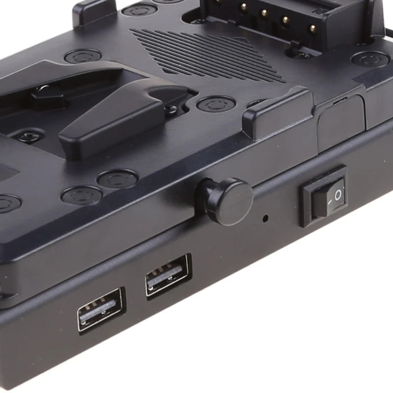 

V Mount V-Lock Battery Plate Adapter with 15mm Dual Hole Rod Clamp LP-E6 Dummy Battery for -Canon 5D2/5D3/5D4/80D/6D2 T84C