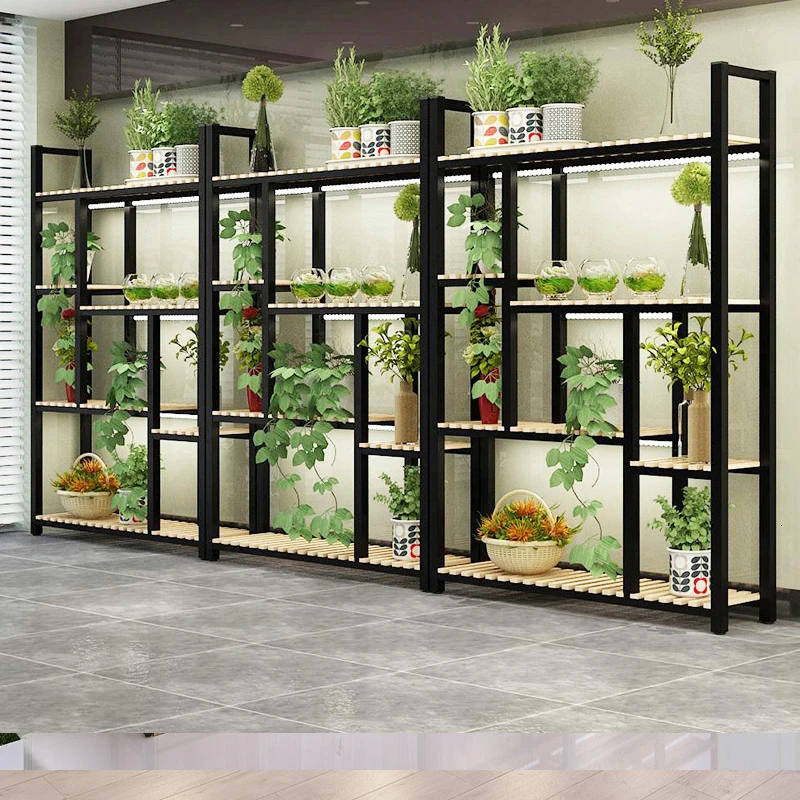 Полки для цветов из твердой древесины многоуровневый стеллаж выращивания в доме