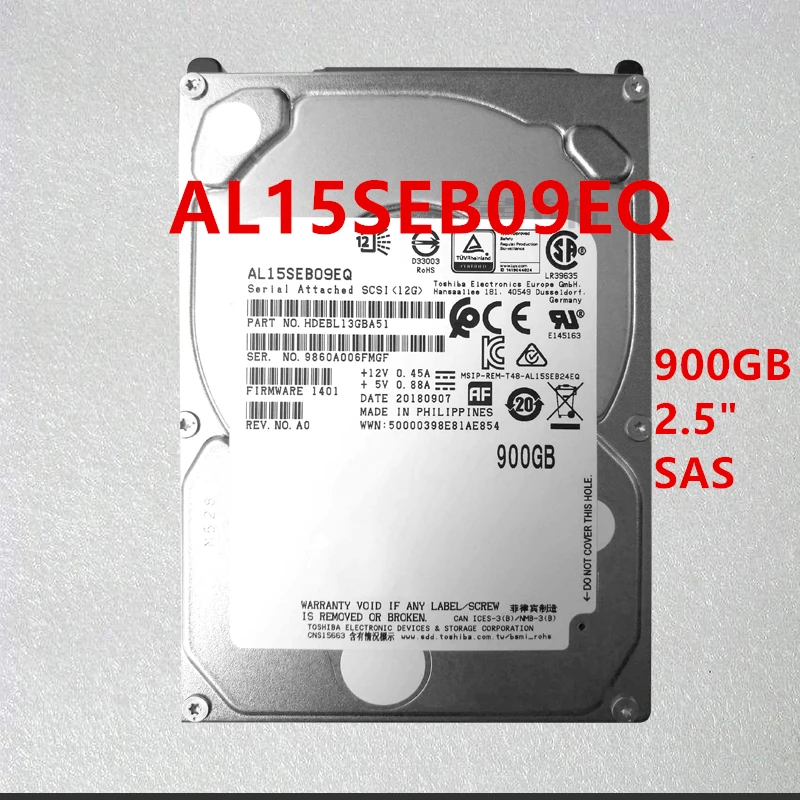 

New HDD For Toshiba 900GB 2.5" SAS 12 Gb/s 128MB 10000RPM For Internal HDD For Enterprise Class HDD For AL15SEB09EQ