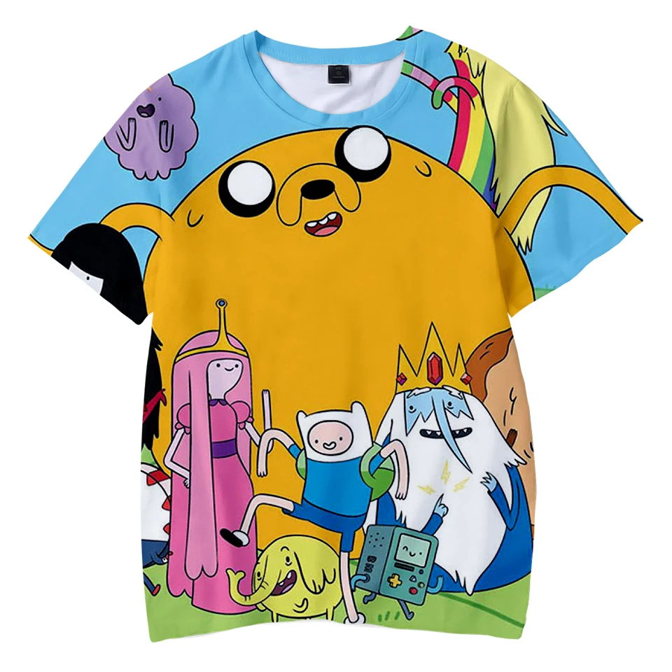 

Cartoon Anime T-Shirt Adventure Time 3D Printed Men Women Fashion O-Neck Short Sleeve T Shirt Oversized Hip Hop Tees Tops Unisex