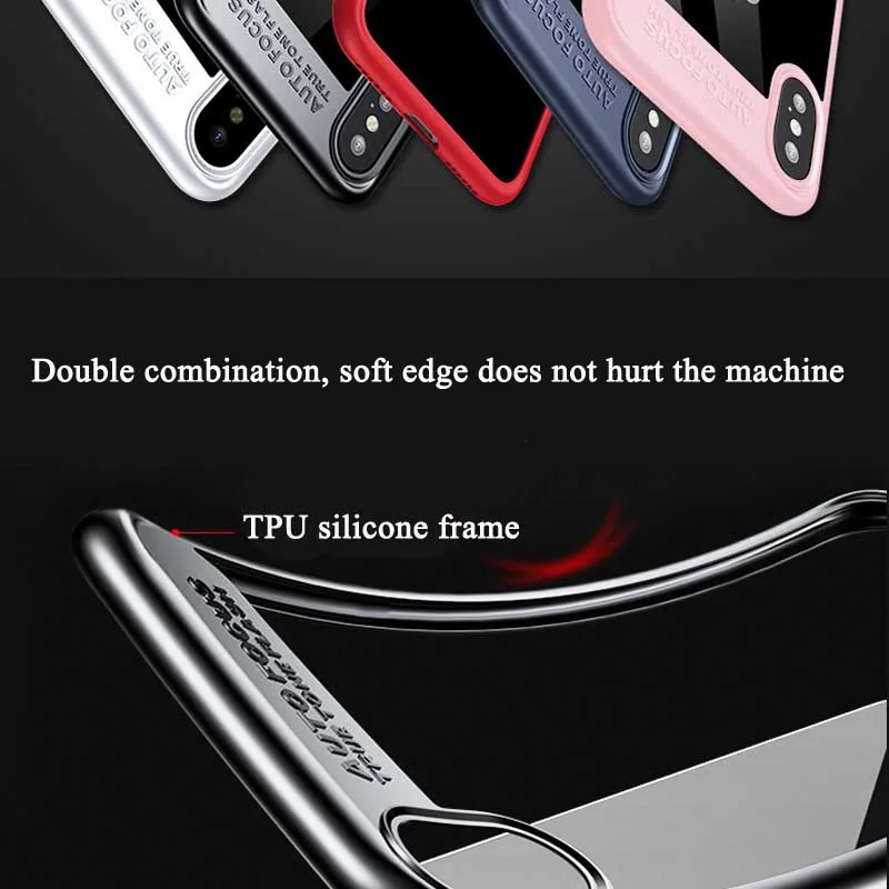 Cong Fee Жесткий ПК с мягким ТПУ чехол для телефона Мода Тонкая красочная рамка iPhone X