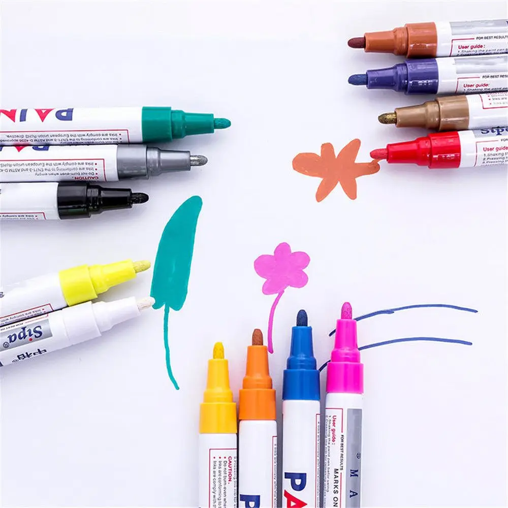 1pc Colorful Waterproof Marker Pen Car Tyre Permanent Paint Graffiti Oily School Stationery Kids Paiting Tool Маркеры 