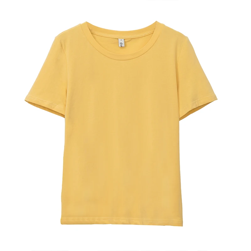 color 49 (1 pc) Летняя женская футболка с круглым вырезом и короткими рукавами для девочек, базовая нательная футболка, 2 шт./3 шт.,, M30146 - Цвет: color 49 (1 pc)