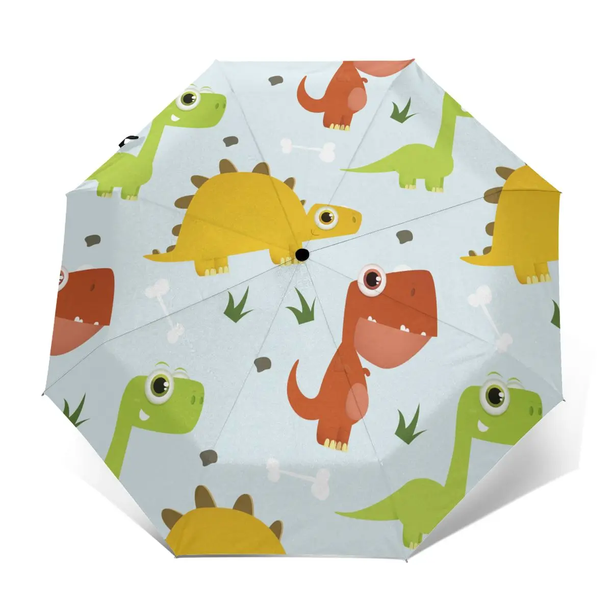 

Автоматический зонт, цветной милый зонт-динозавр тройного сложения, Зонт от дождя для мужчин и женщин