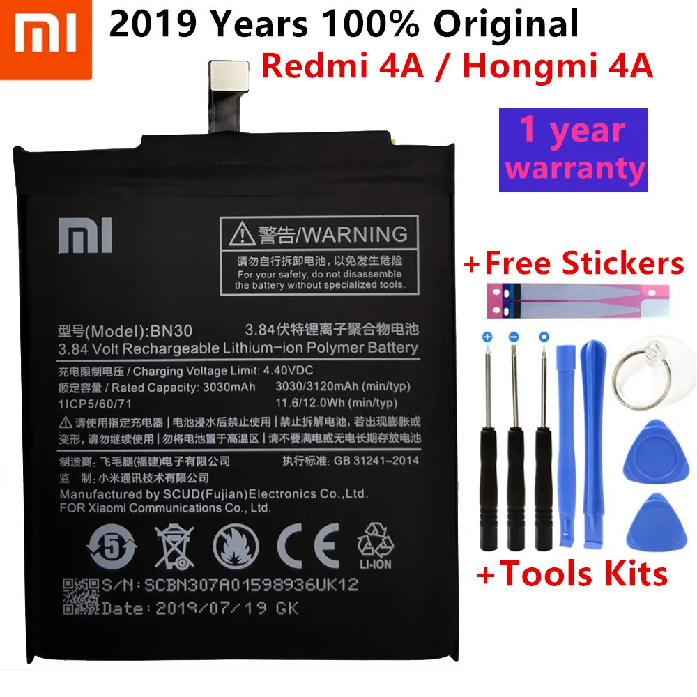 Аккумулятор Xiao mi для Xiao mi Red mi 3 3S 3X4X3 pro Note 3 5 5A 4A Pro mi 5X BM46 BM47 BN30 BN31 BN45 сменный аккумулятор - Цвет: BN30 Redmi 4A