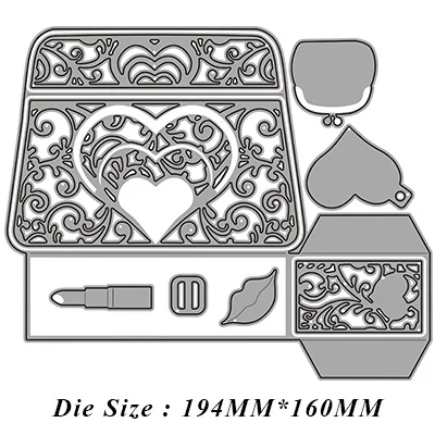 

JMCRAFT 2021 Cute Loving Heart Handbag Metal Cutting Dies 3D DIY Scrapbook Handmade Paper Craft Metal Steel Template Dies