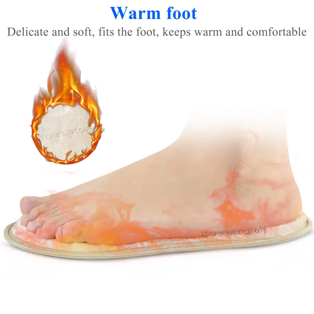 KOTLIKOFF Warm Insoles Heated Keep Warm Winter Shoes Sole Sport Shoes Women Insert Cashmere Thermal Insoles For Snow Boots