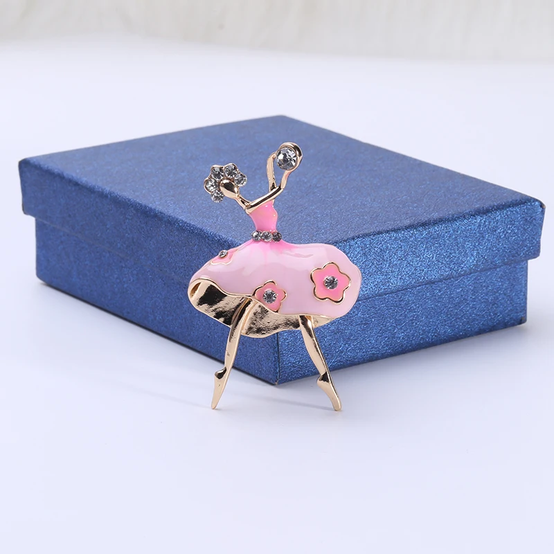 Модная Милая Изысканная брошь в виде танцующей девушки балерины стеклянные