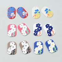 50pcs van gogh painting flowers jewelry accessories hand made earrings connectors diy pendant jewelry findings components charms