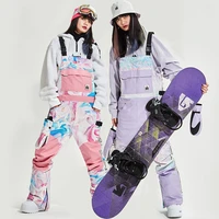 2021 winter ski pants for women waterproof snowboard bib woman outdoor sports trousers ladies windproof suspenders pants female