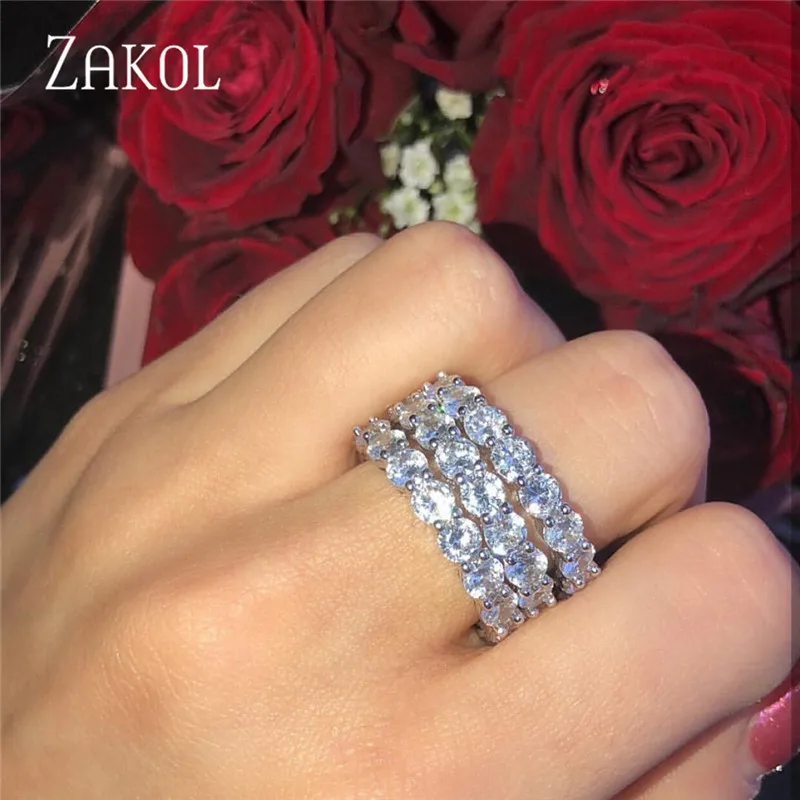 ZAKOL Брендовое ювелирное изделие белого цвета инкрустация круглой формы