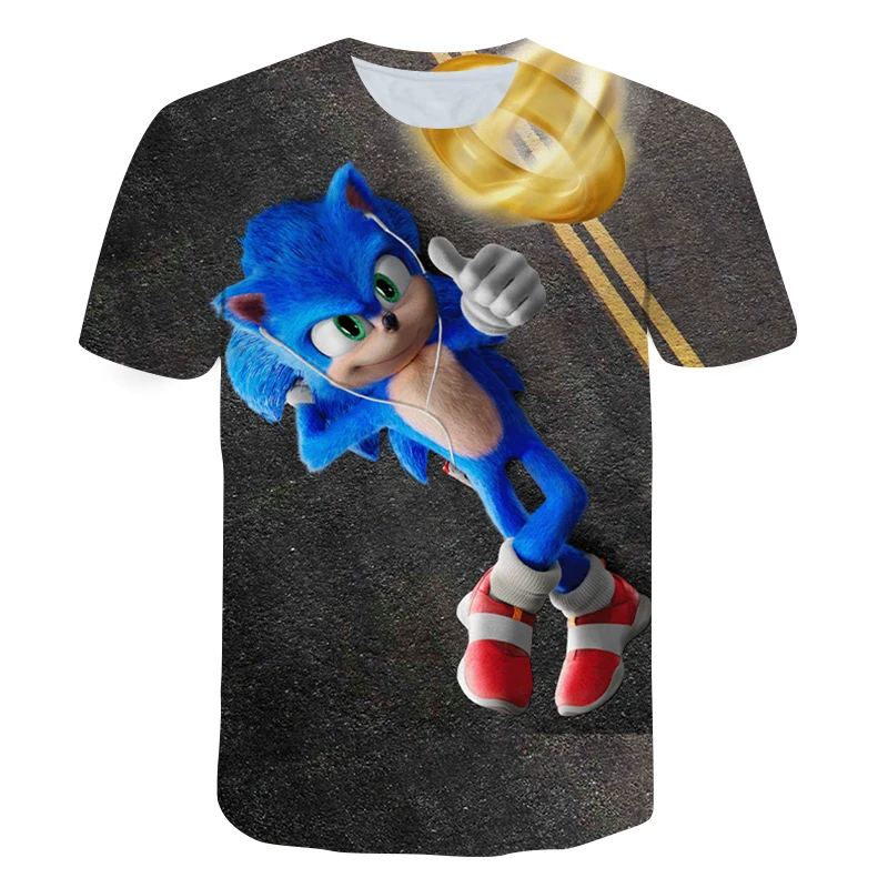 

Sonic 3D T-Shirt Boys Summer Thin and Light Football Tees Girls Kawaii Casual Cozy Blouses 2021 Children's Clothes Kids Tops