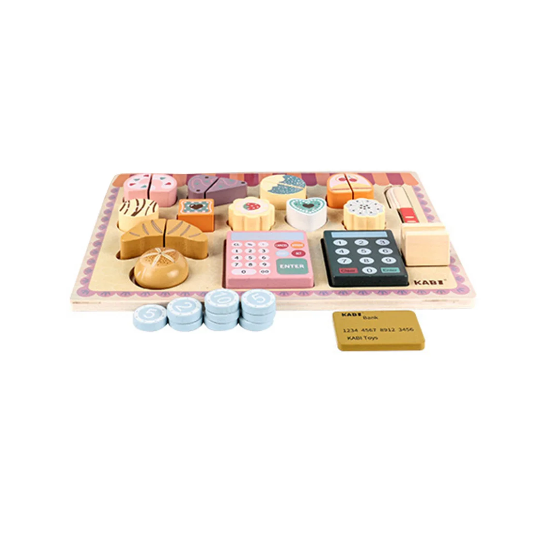 

25Pcs/set Children Wooden Cake Afternoon Tea Cutting Toys with Puzzle Board Pretend Shopping Play Toy Gift For 3+