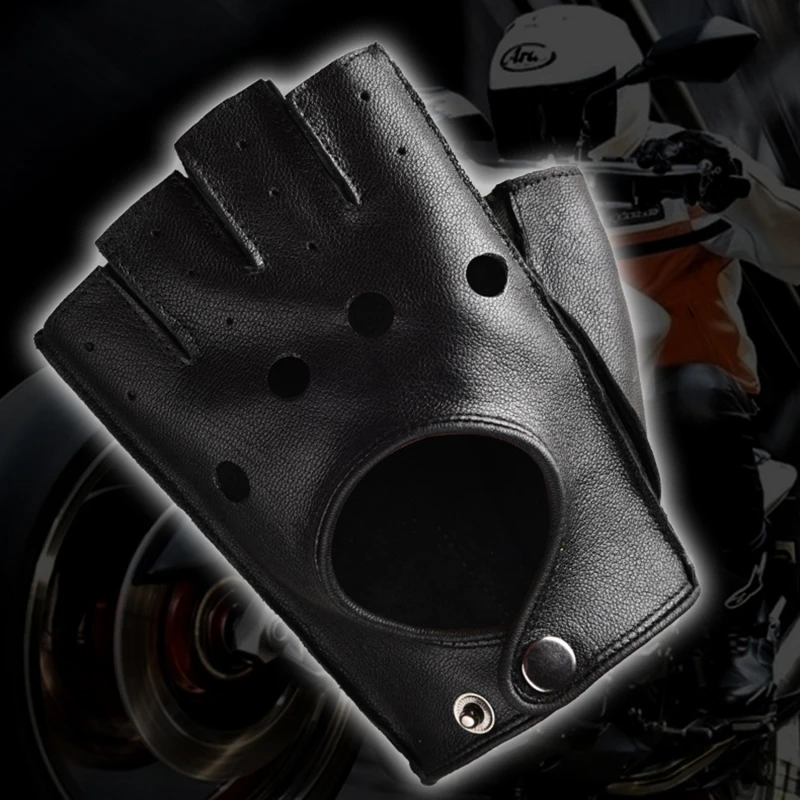 Перчатки мужские без пальцев для вождения фитнеса езды на велосипеде козьей