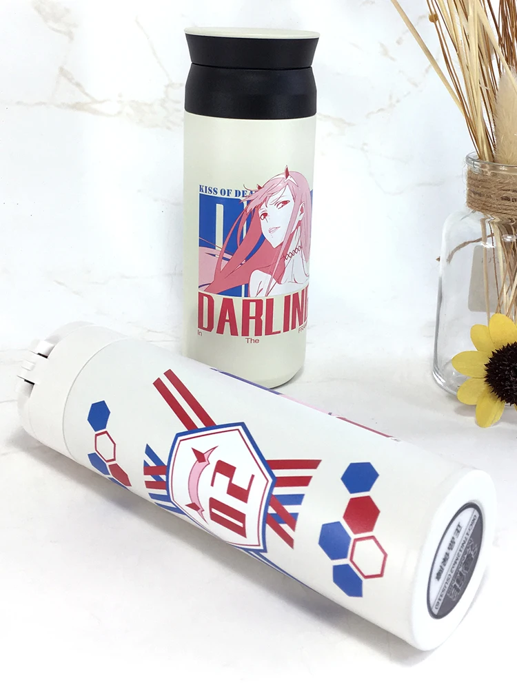 

DARLING in the FRANXX Anime Strelizia 02darling Cosplay 304 Stainless Steel Vacuum Flask Thermos Cup Water Bottle Student Gifts