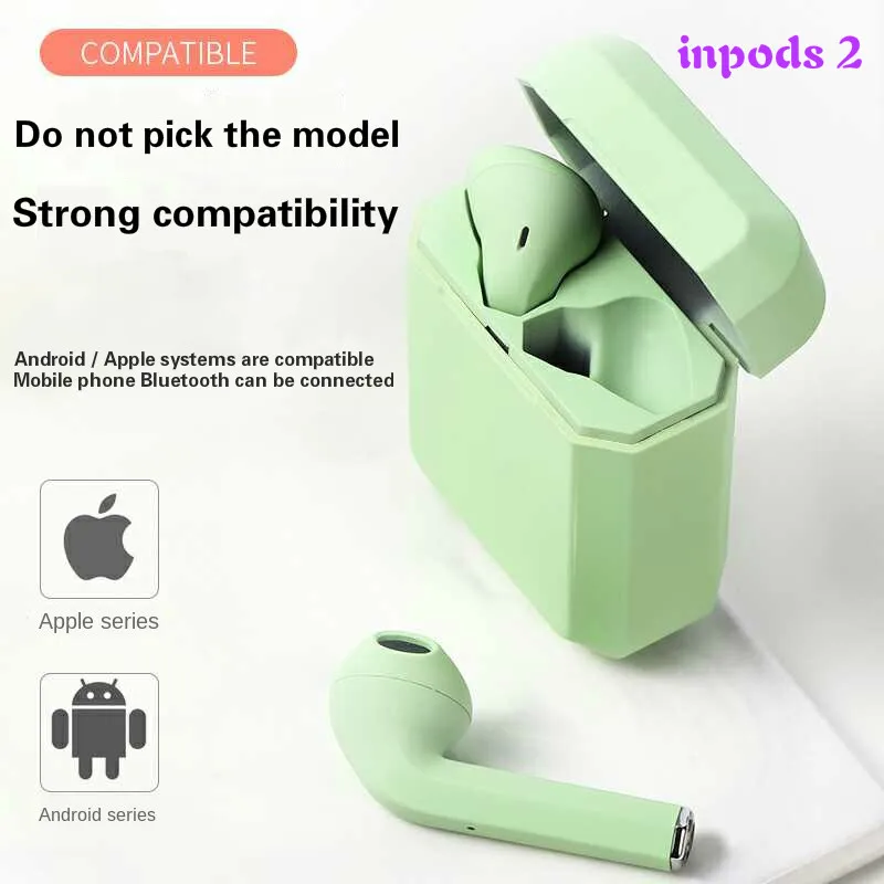 Новое обновление HIFI Tws Inpods 2 UP версия i2 матовая Беспроводная Bluetooth 5 0 гарнитура с