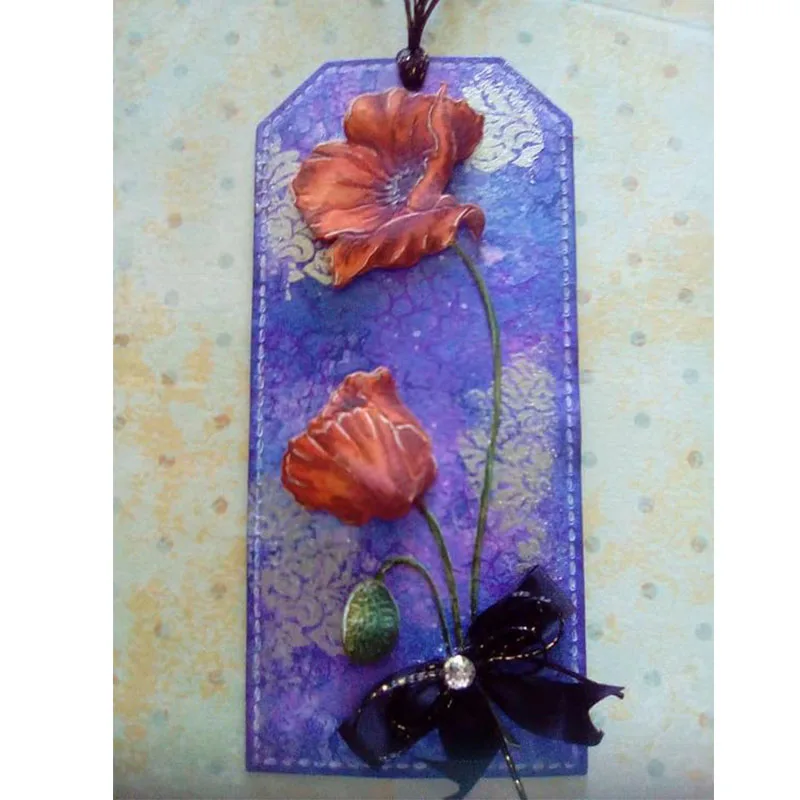 Die Set Flowers Snowdrops Wild Poppies Lilies Tree Butterfly Bird and Ornate Tags Metal Cutting Dies for Scrapbooking New