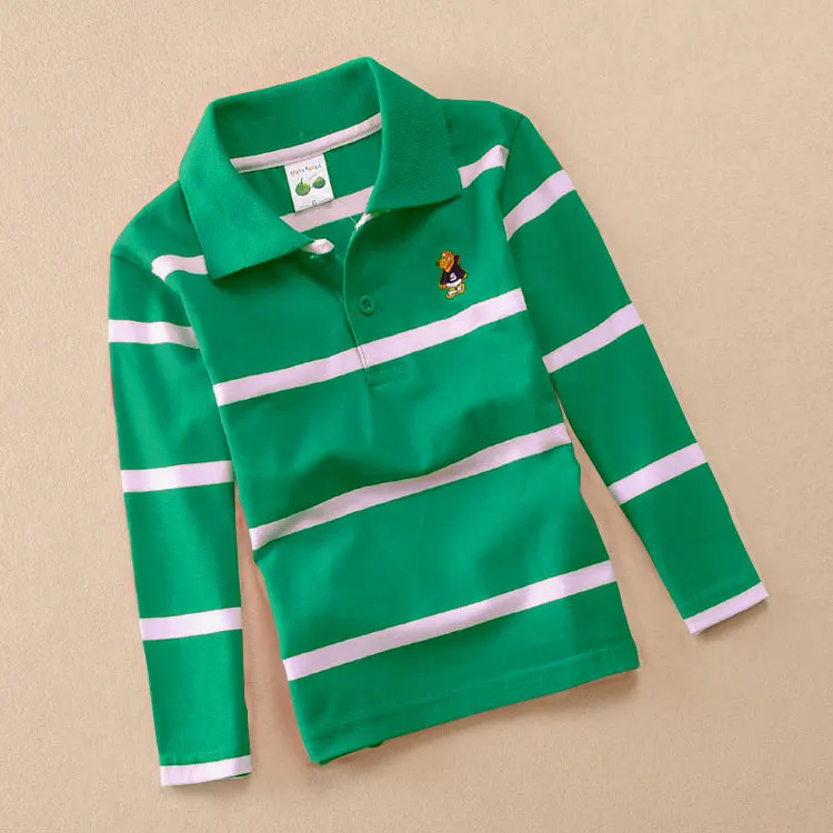 

2020 Children Polo Shirts Spring Autumn Striped Full Sleeve Kids Tops Baby Polo Brand Overall Tees Boys Clothing