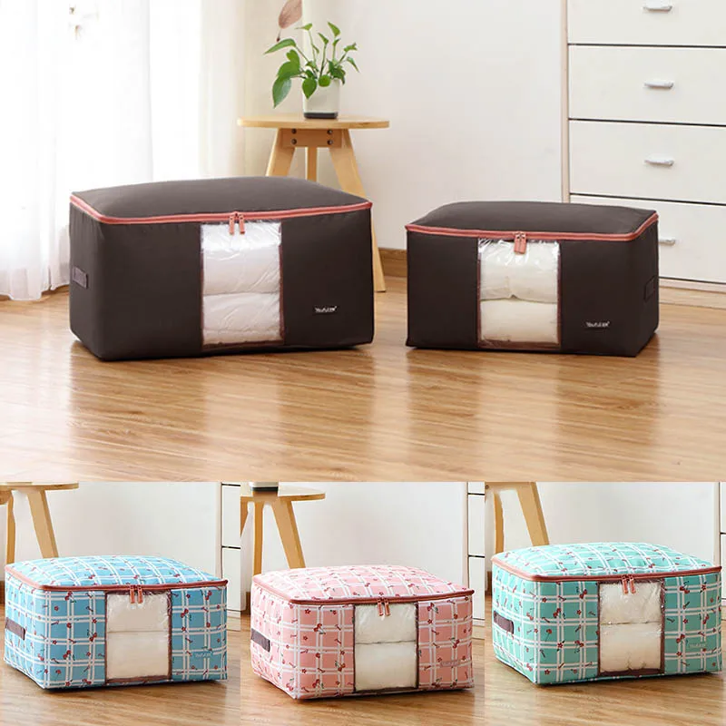 

1Pcs Collapsible Quilt Storage Bag Home Storage Organizer Clothes Container Plus Size Oxford Washable Blanket Storage Bags