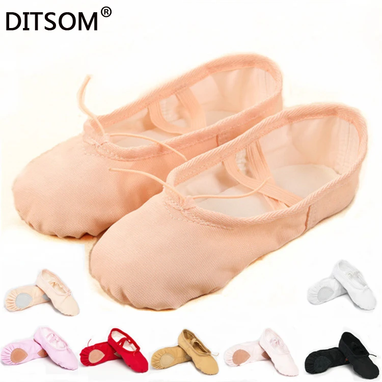 7 цветов парусиновые балетки Танцевальная обувь для женщин детские мягкие