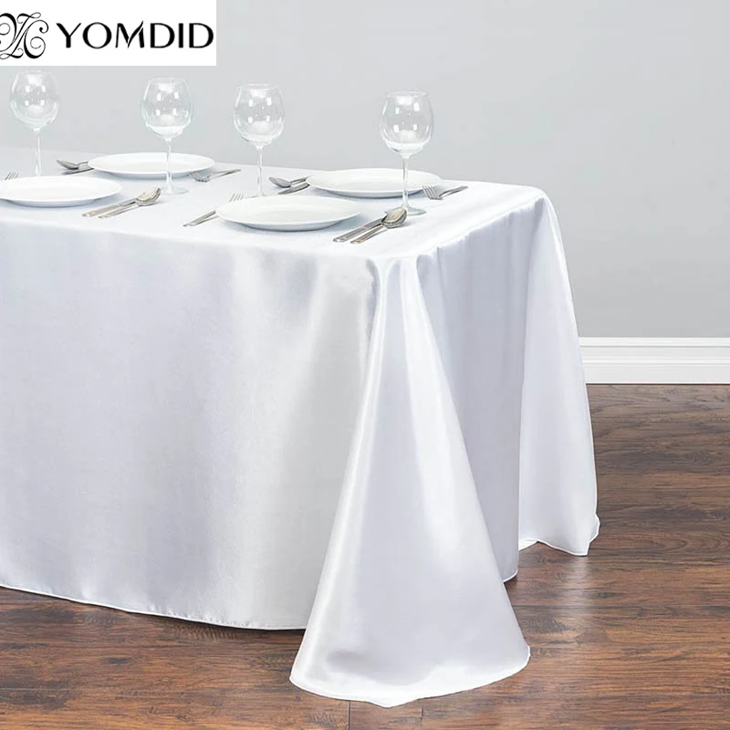 

1pcs Satin Table Cloth Table Topper Overlay Table Cover Pure Tablecloth Birthday Wedding Banquet Hotel Festival Party Decoration