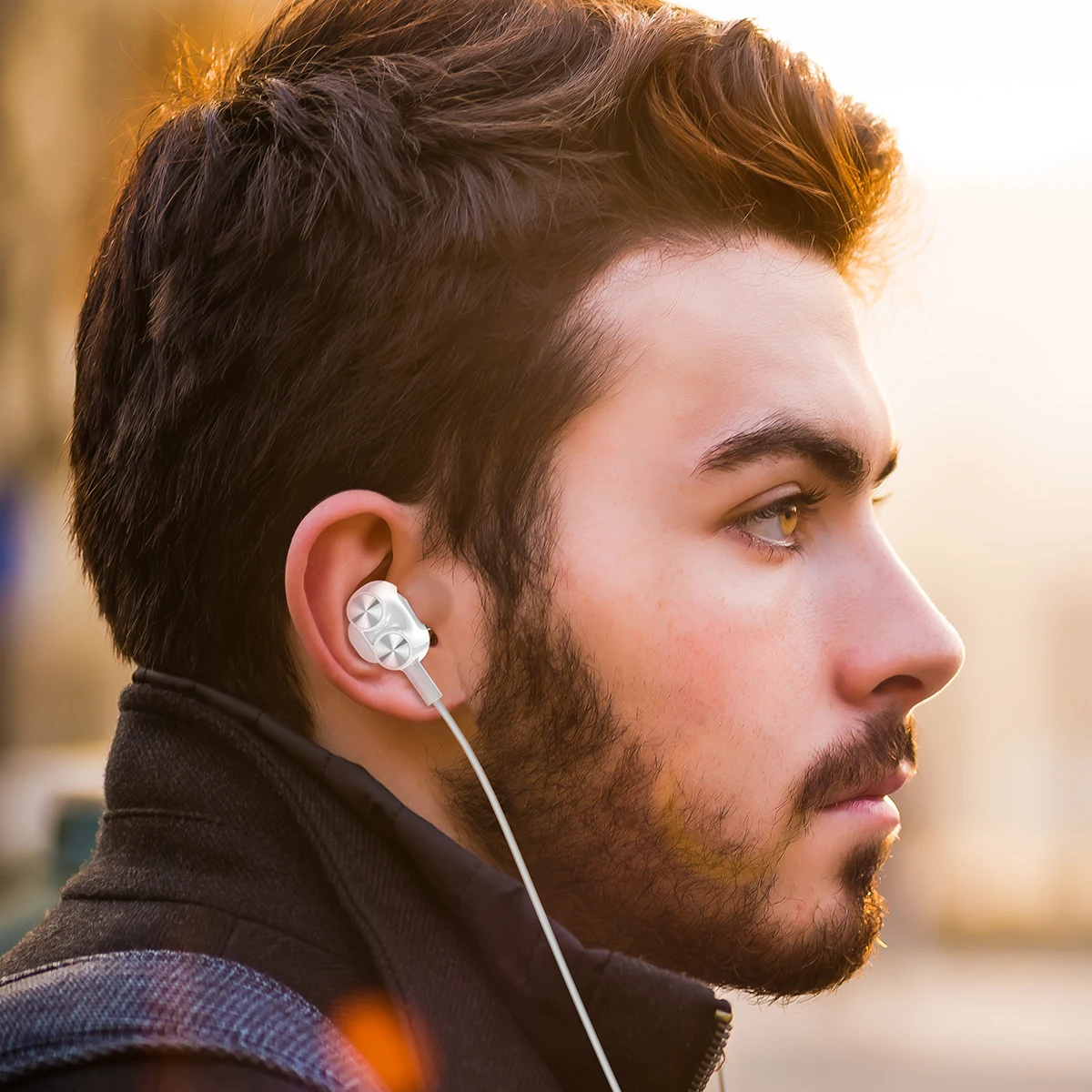 

ROCKSPACE 3.5mm Earphones 4 Drivers In Ear Stereo Immersive Wired Headset For iPhone 12 Pro iPad Samsung Luxury Earbuds With Mic