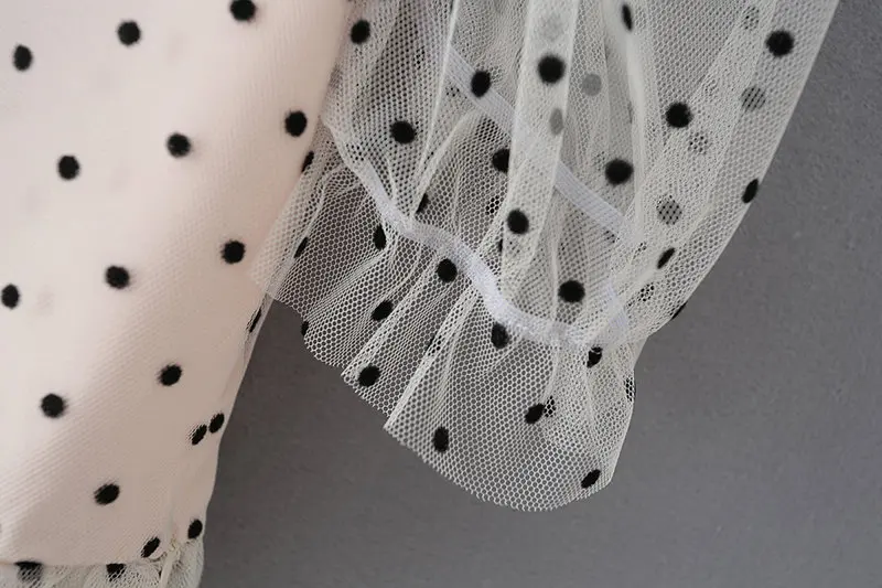 Новинка женские милые плиссированные блузки с оборками в горошек летние