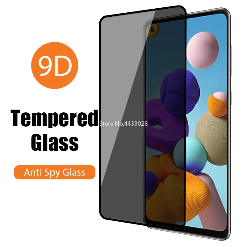

9D Privacy Tempered Glass for Samsung A10e A20e A30S A40 A50S A70S A11 A12 A21S A31 A41 A42 A51 A71 5G Anti Spy Screen Protector