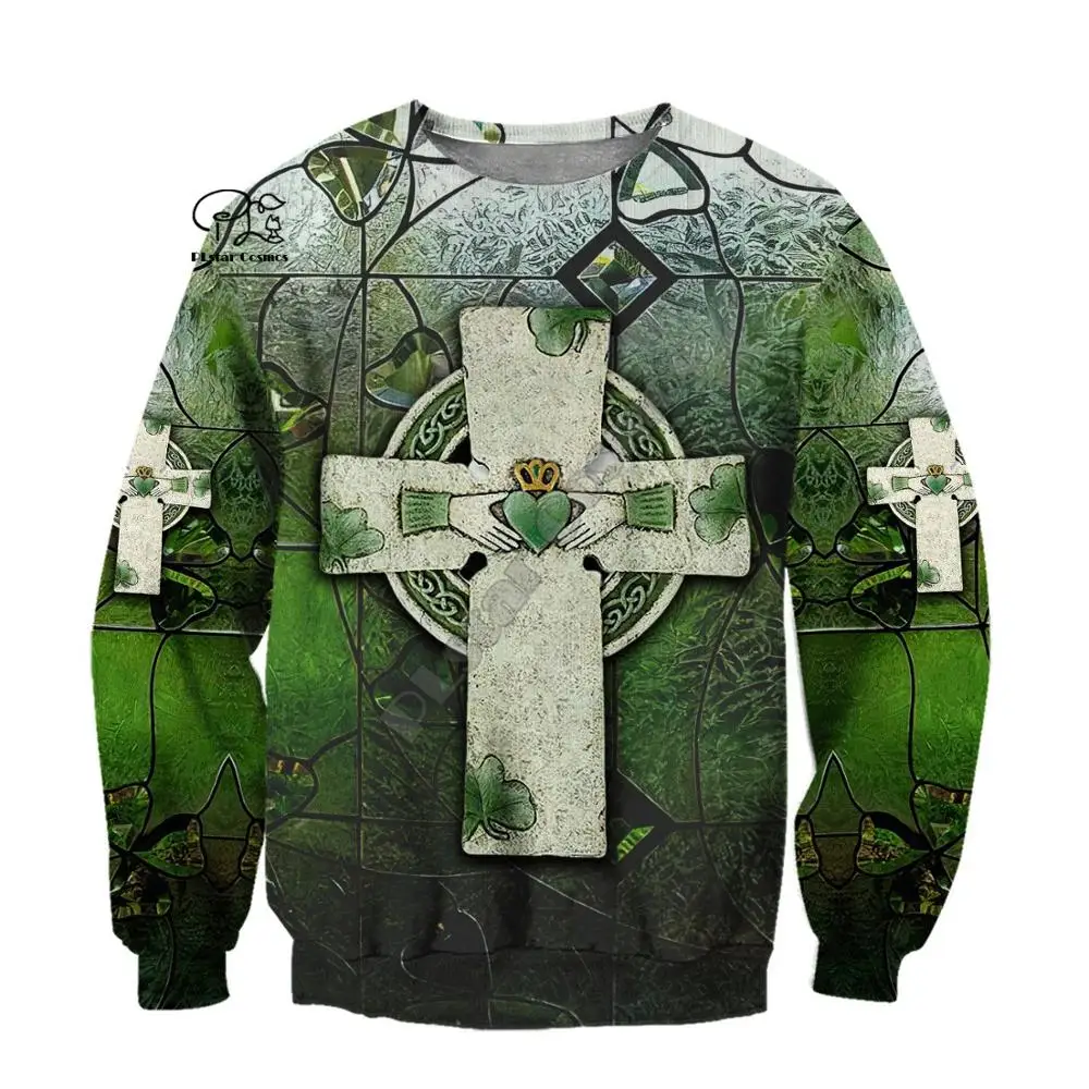 

PLstar Cosmos 3DPrint Ireland Clover Irish St.Patrick Funny Men/Women Harajuku Streetwear Hoodies/Zip Hoodie/Sweatshirt/a14